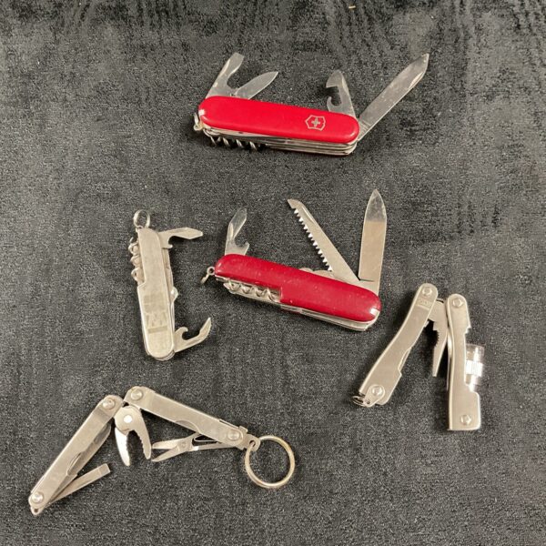 Vintage red handled Victorinox Swiss Army Knife multi tool.