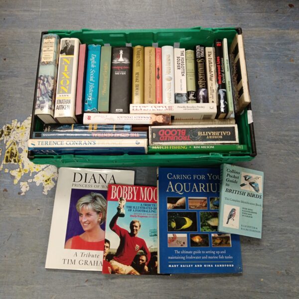 Vintage paperback book lot including Bobby Moore and Richard Nixon titles.