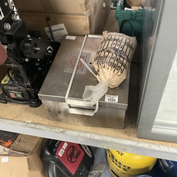 Vintage Brooks home smoker with dust residue.