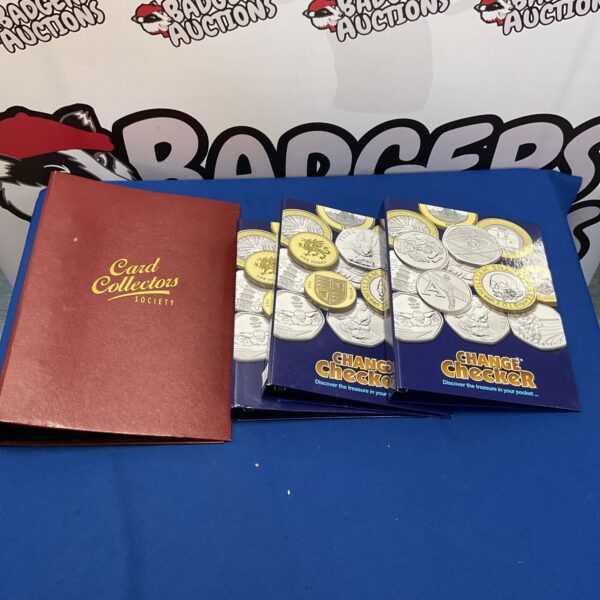 Vintage card collection cases, plastic card storage for collectors.