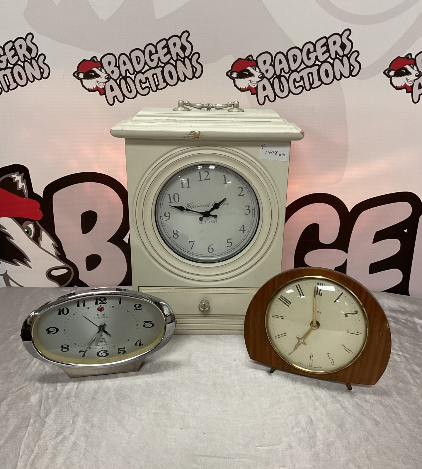 Three clocks including smiths, five rams & hepworth & son – Badgers ...