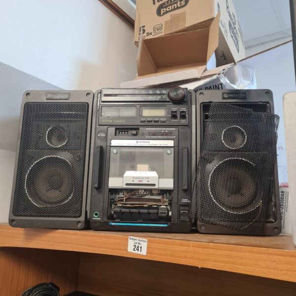 Vintage Hitachi TRK-915OE portable cassette recorder in used condition.