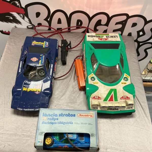 Vintage Lancia rally remote control car, collectible toy.