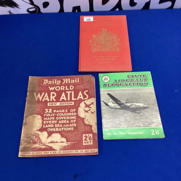 Vintage World War Atlas with detailed maps and aircraft illustrations.