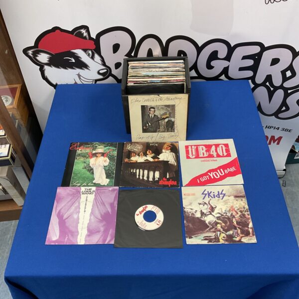 Collection of vintage 7 inch vinyl singles, Punk and New Wave.