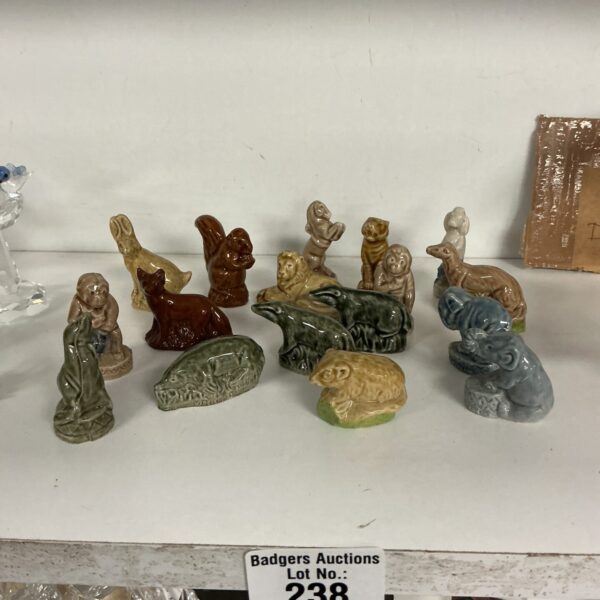 Vintage Wade whimsies featuring badgers and a fox.