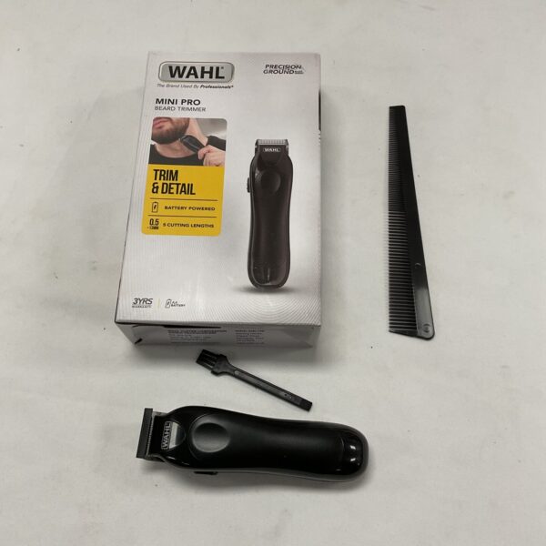 Close-up of a vintage Wahl Mini Pro beard trimmer.