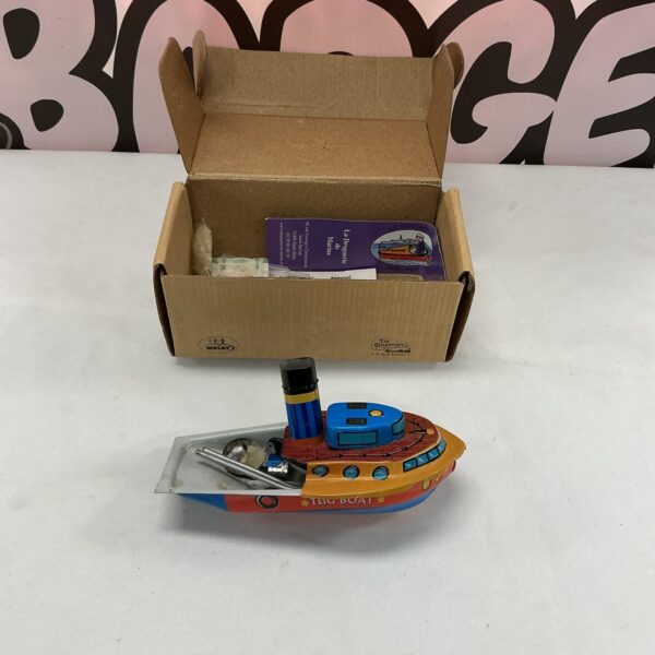 Vintage Welby pop pop boat, a collectible tinplate steam toy.