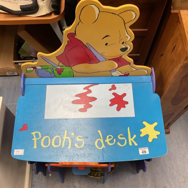 Colourful Winnie the Pooh themed children's desk.