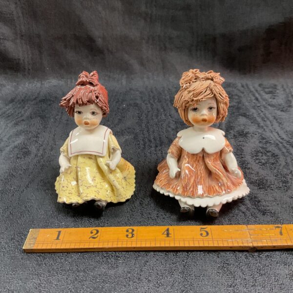 Vintage Zamviva spaghetti dolls lot of two, collectible toys.