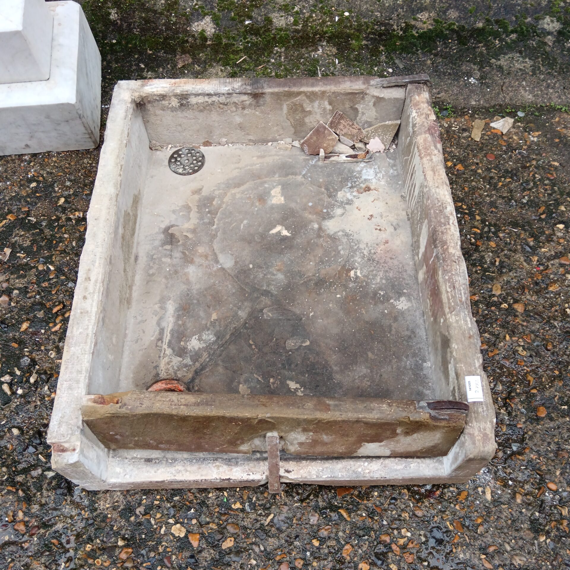Antique trough stone sink for restoration