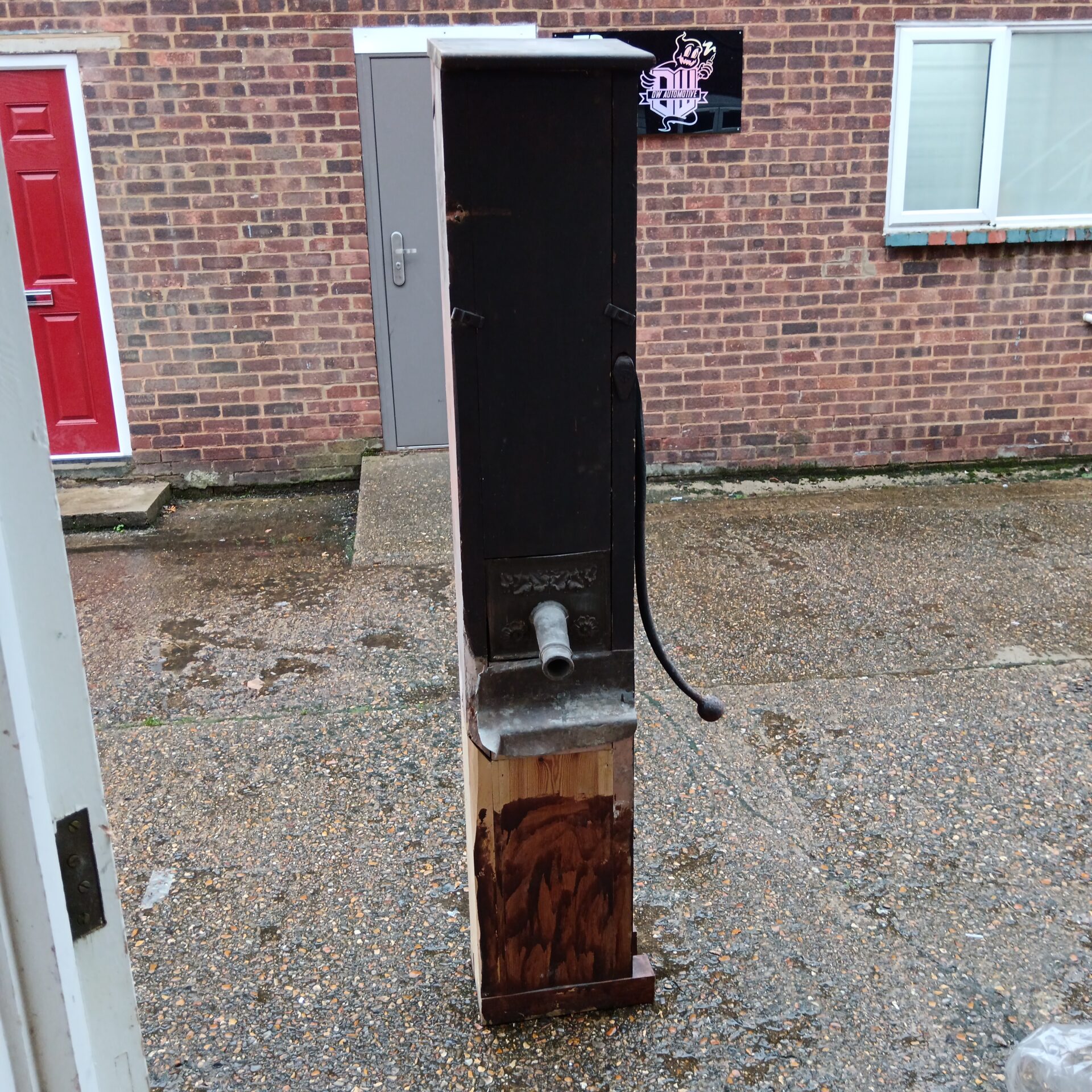 Antique hand cranked lead lined water pump