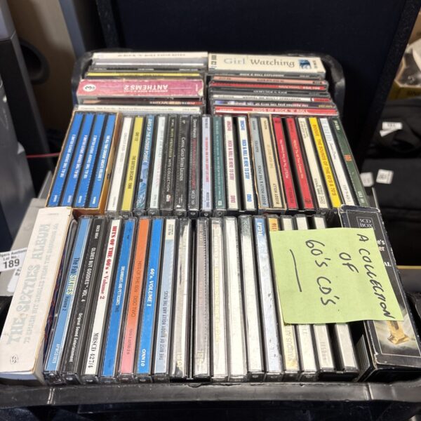 Vintage 60s CDs collection in jewel cases.