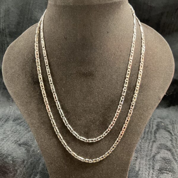 Silver chain necklace set, 16 and 18 inch lengths, 925 sterling silver.