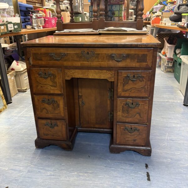 18th Century Queen Anne Burr Walnut Kneehole Desk
