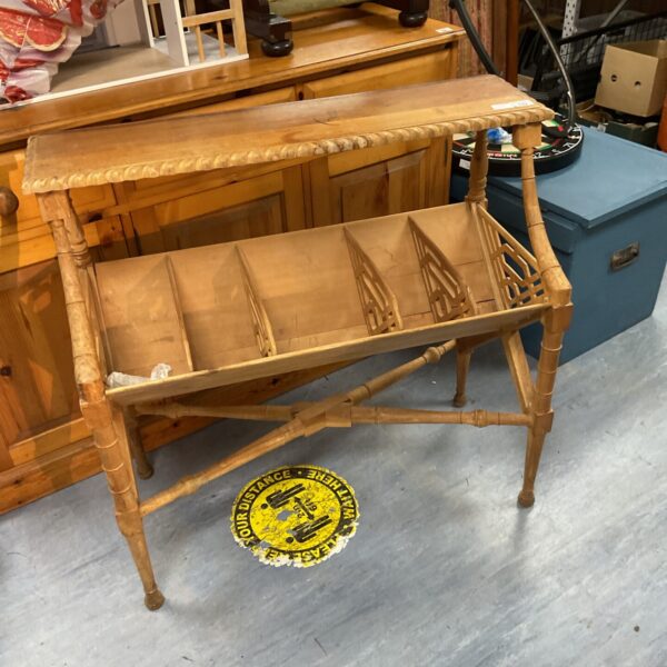 Antique Chinese Chippendale mahogany trough bookcase with open shelving.