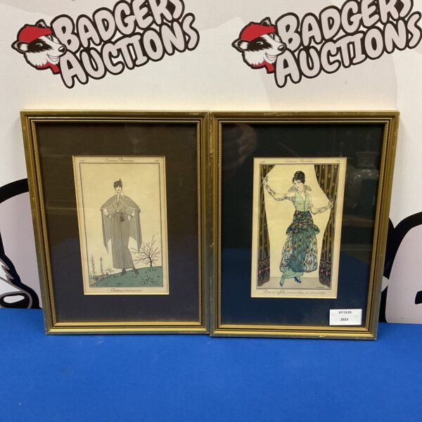 Antique fashion plate engravings by Fabivs & Vallee, 19th century ladies.