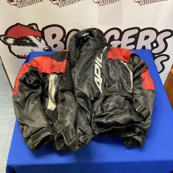 Used Apico size L motorcycle jacket with padding for protection.