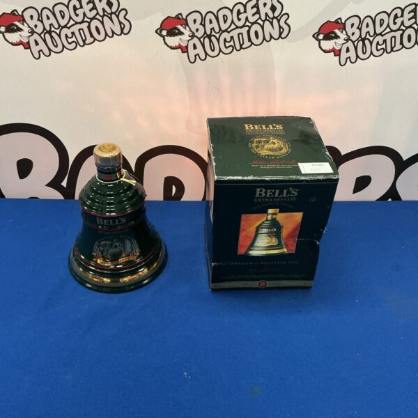 Sealed Bells Whisky Christmas Decanter 1995 collectible whisky bottle.