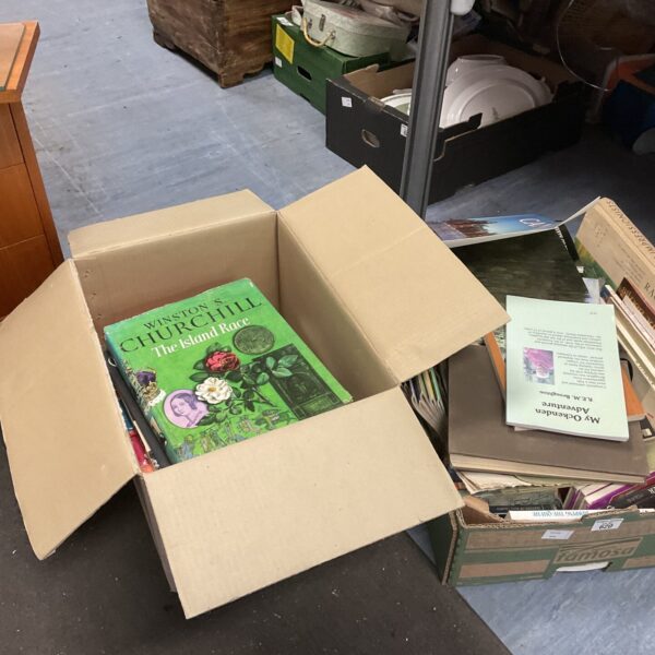 Mixed lot of vintage books including a Winston Churchill title.