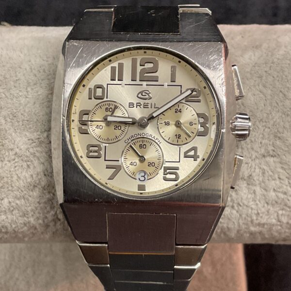 Black dial Breil chronograph wristwatch with stainless steel casing.