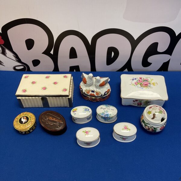 Vintage ceramic trinket pots from Portmeirion and Crown Staffordshire.