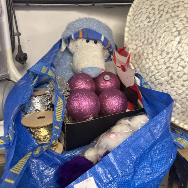 Assorted Christmas decorations bundle with polar bear teddy.