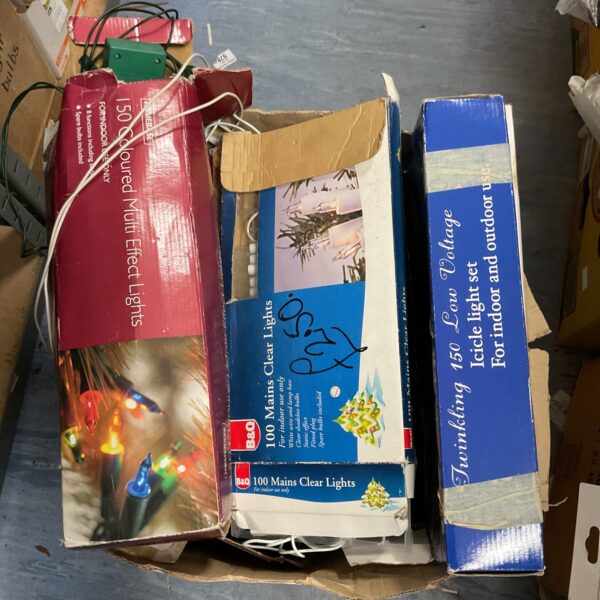 Mixed lot of Christmas lights including coloured, clear and icicle styles.