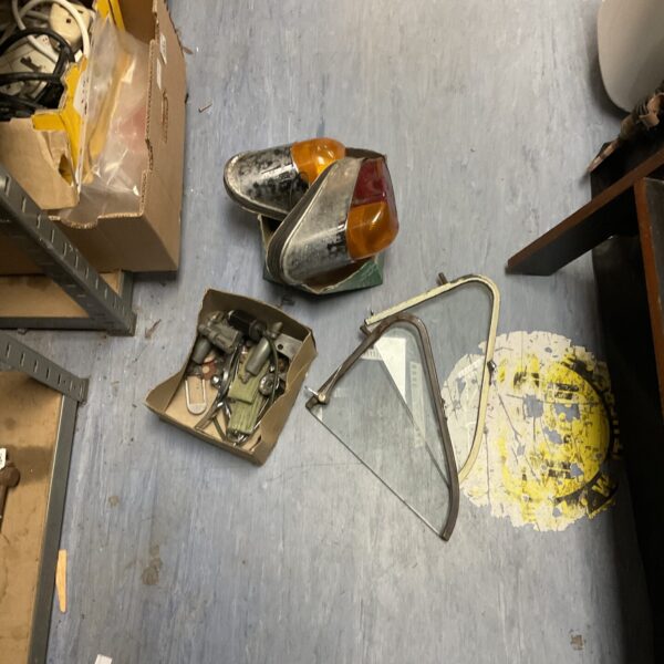 Vintage classic Mini parts selection for restoration.