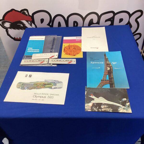 Vintage Concorde ephemera collection for aviation enthusiasts.