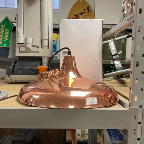 Smooth copper pendant light, vintage retro style.