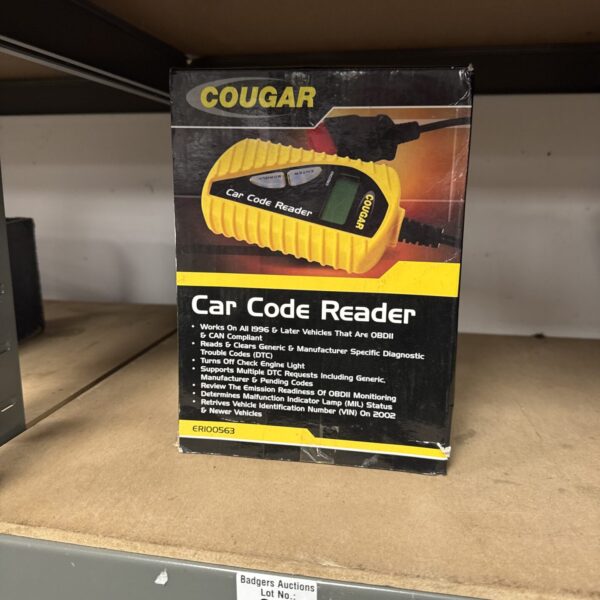 Cougar car code reader in original packaging, vehicle diagnostic tool.