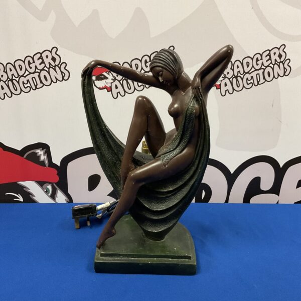 Crosa 1993 art deco table lamp bronze sculpture