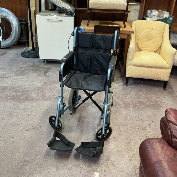 Front view of a used Days folding wheelchair.