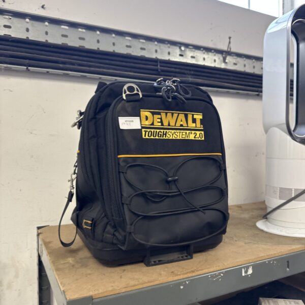 Black Dewalt Toughsystem 2.0 tool bag with carry handle.