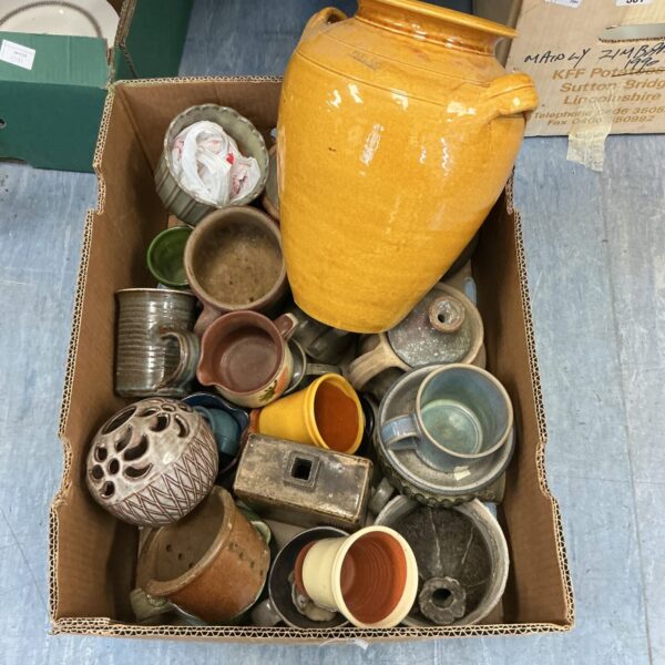 Vintage earthenware pots and vases in a mixed lot.