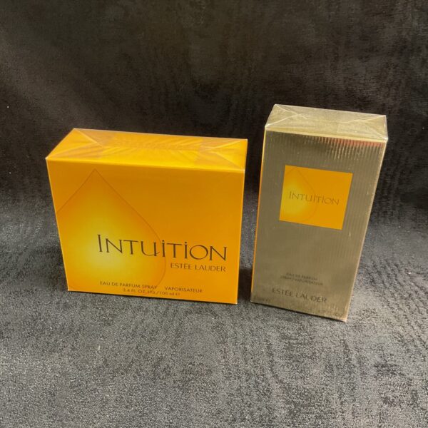 Sealed bottle of Estee Lauder Intuition Eau de Parfum perfume.