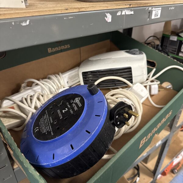 Blue 10-metre extension lead coiled for storage.