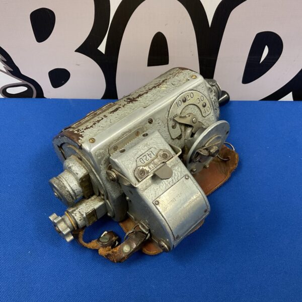 Vintage Farsley ticket machine with dial and lever.