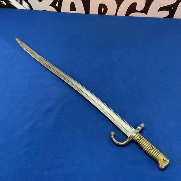 Antique French Yatagan bayonet with curved blade.