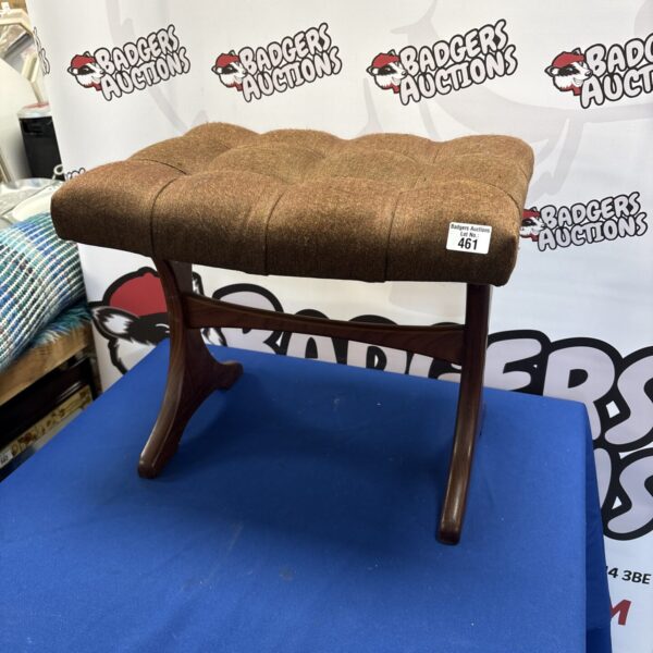 Vintage G Plan footstool with buttoned upholstery, a classic mid-century piece.