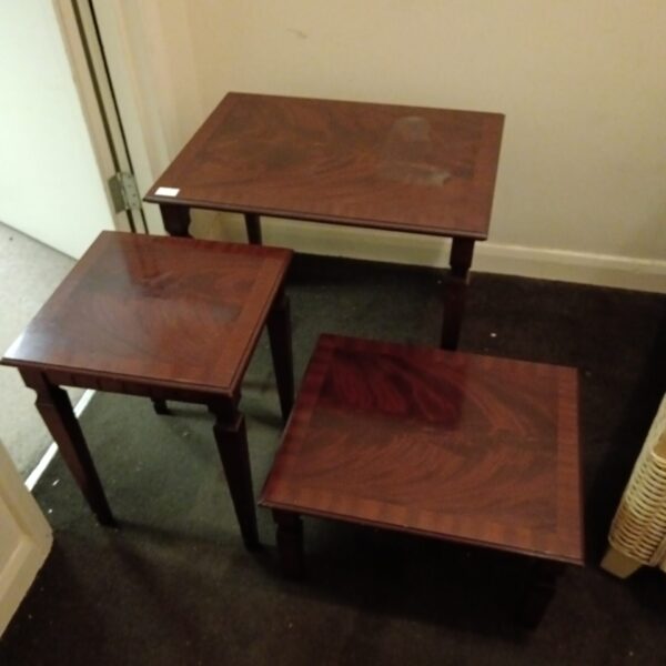 Vintage G-Plan nest of tables in mahogany, mid-century modern style.