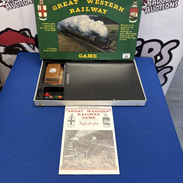 Vintage Gibsons Great Western Railway board game box and contents.