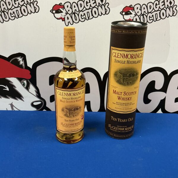 Glenmorangie whisky bottle, 1ltr single malt Scotch.