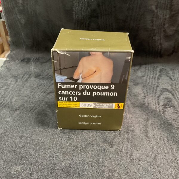 Sealed packs of Golden Virginia hand rolling tobacco.