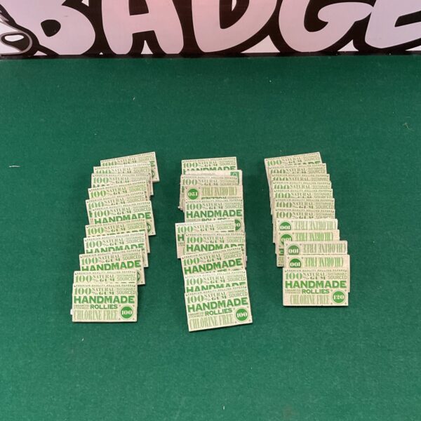 Vintage handmade rolling papers with natural gum, collectible smoking accessory.