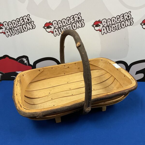 Large handmade wooden trug for garden use and farmhouse decor.