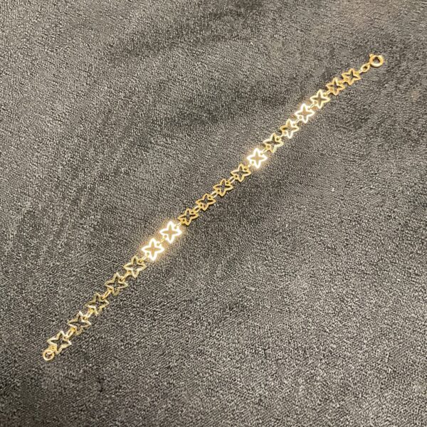 9ct gold star link bracelet 2.3g