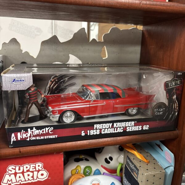 Jada Nightmare on Elm Street diecast model of Freddy Krueger’s Cadillac.