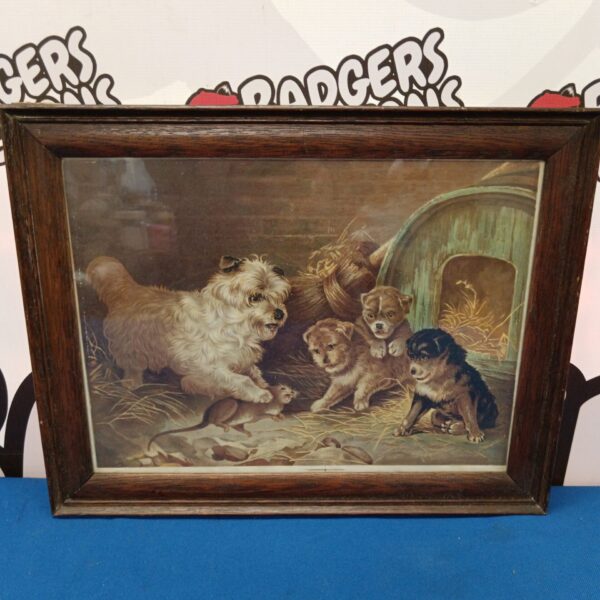 19th-century James Bateman chromolithograph of a dog with puppies.